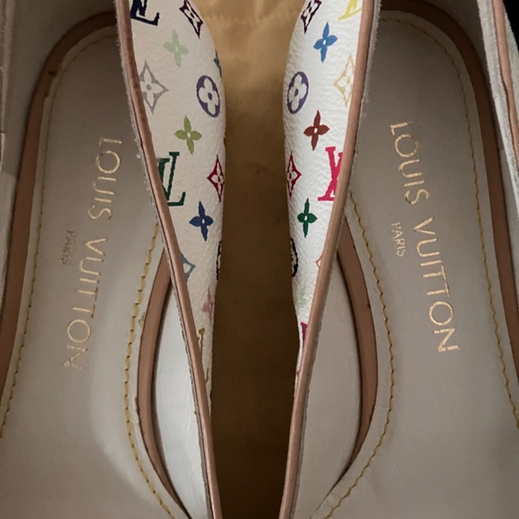 New White Multicolour Monogram LV Murakami flats - Picture 7 of 16